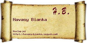 Havasy Bianka névjegykártya